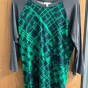 LulaRoe Green Abstract pattern Randy top
